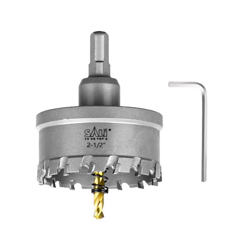 SALI 2-1/2"(64mm) TCT Hole Saw Kit Tungsten Carbide Tipped Hole Saw Drill Bit with Titanium-Plated Pilot Drill bit for Metal, Stainless Steel, Iron, Plastic - Image 1